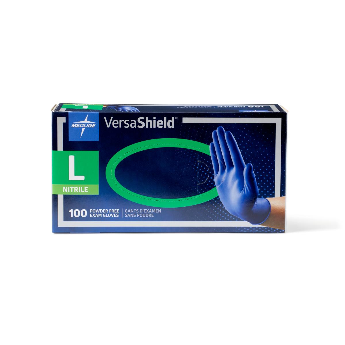 Versashield brand blue gloves in blue box - large size